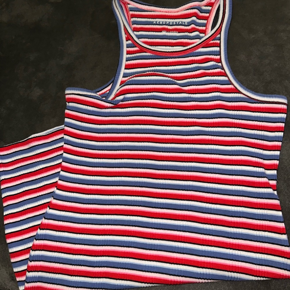Aeropostale Striped Tank Top Midi Dress